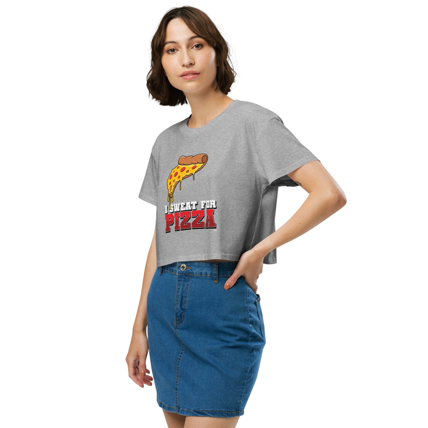 "I Sweat for Pizza" - Women’s crop top