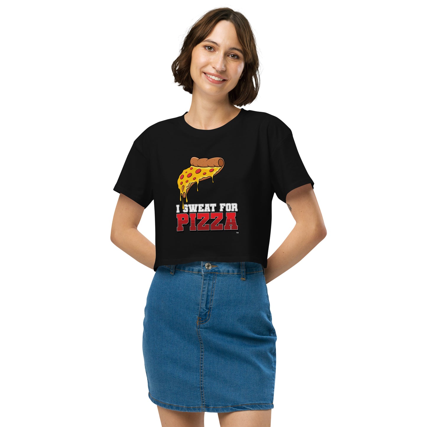 "I Sweat for Pizza" - Women’s crop top