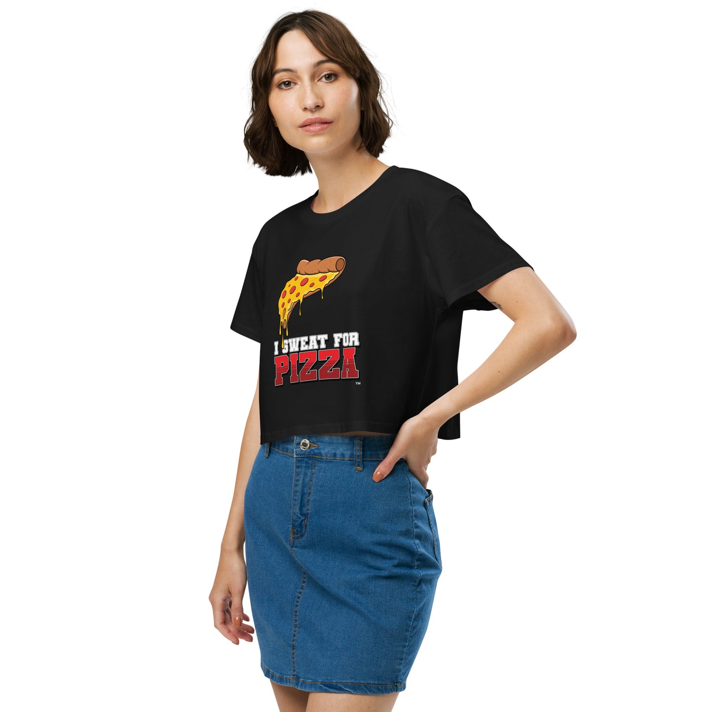 "I Sweat for Pizza" - Women’s crop top