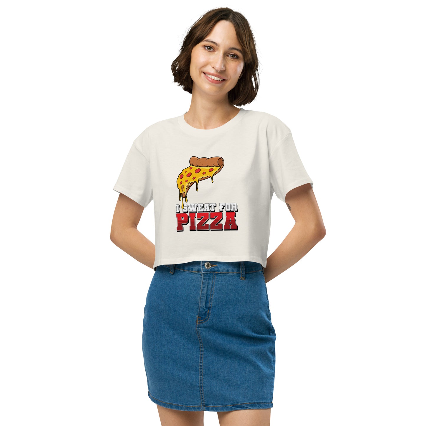 "I Sweat for Pizza" - Women’s crop top