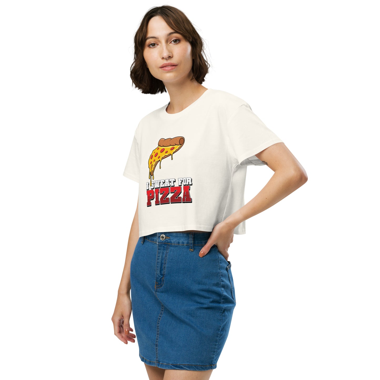 "I Sweat for Pizza" - Women’s crop top