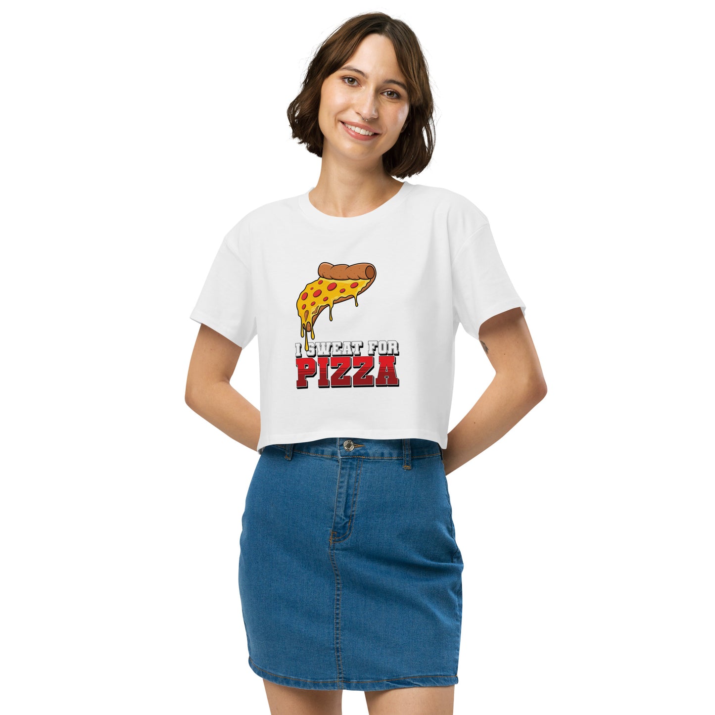 "I Sweat for Pizza" - Women’s crop top