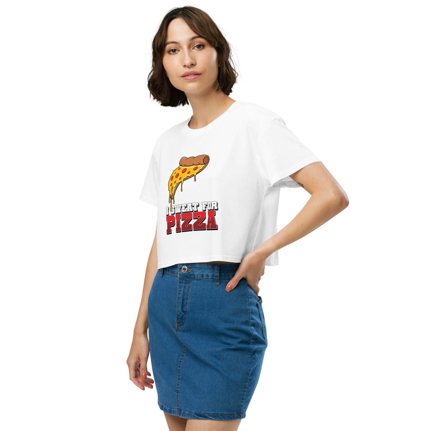 "I Sweat for Pizza" - Women’s crop top